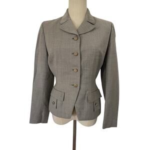 Vintage 1950s Friedmont Wool Blazer Gray‎ Sz Small/medium Retro Tailored